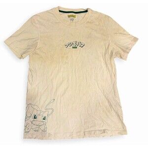 Celio Pokémon Bulbasaur Evolution Double-Sided Print Tee White Men’s Size Large